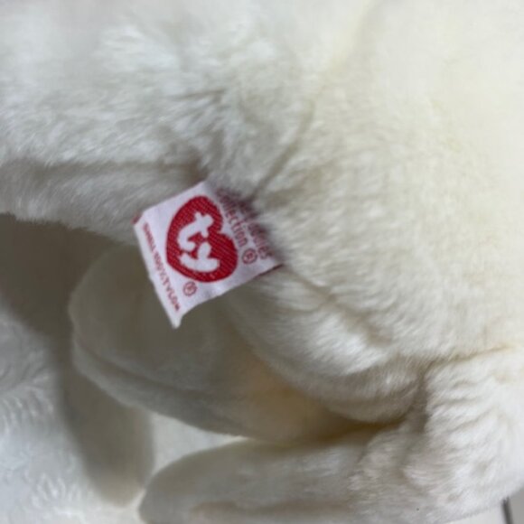 Ty The Beanie Buddy Collection White Cat Blue Eyes Long Tail 1999 Plush Toy - Picture 10 of 12